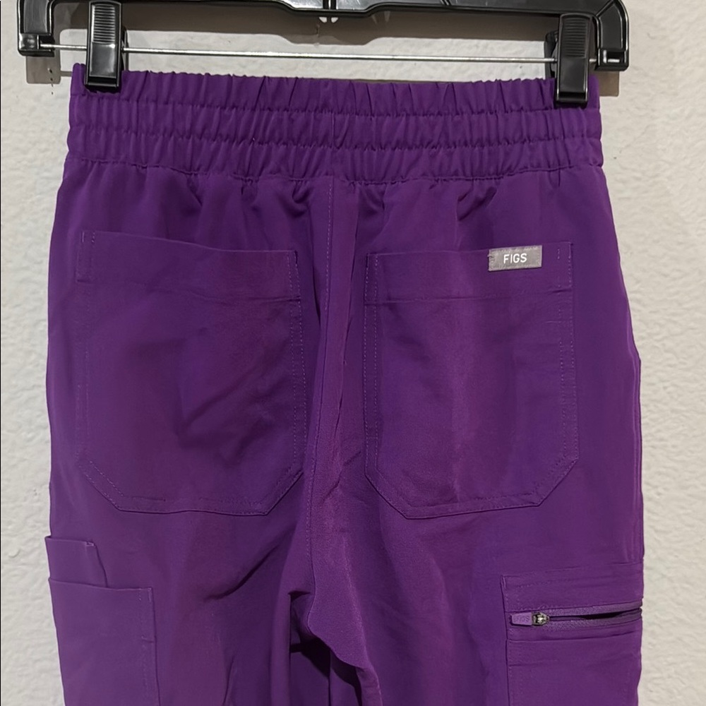 Figs Women's Purple Drawstring Cargo Jogger Pants - Picture 7 of 16